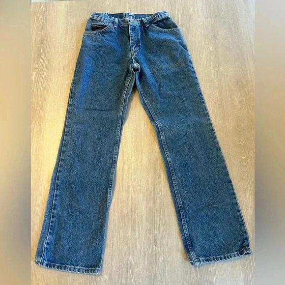 Vintage Lee Riders Straight Leg Jeans Men's Tag 30x32 Actual 28 × 32 Blue Denim - Picture 3 of 10